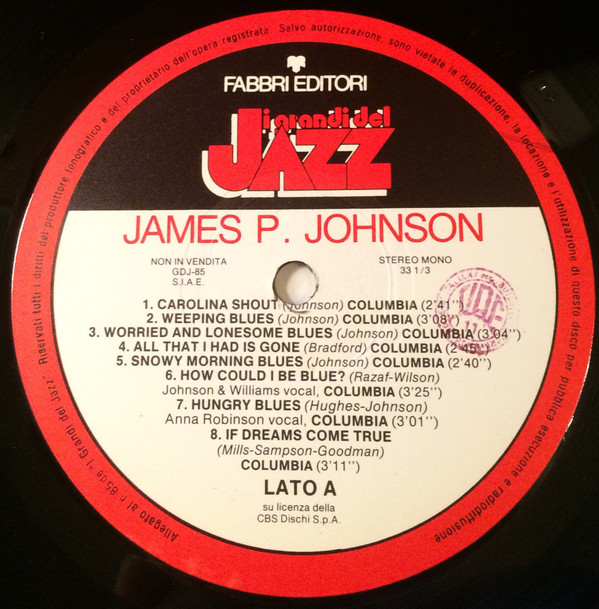 James Price Johnson - James P. Johnson | Fabbri Editori (GdJ 85) - 3 James Price Johnson - James P. Johnson | Fabbri Editori (GdJ 85) - 3
