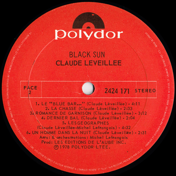 Claude Léveillée - Black Sun | Polydor (2424 171) - 2