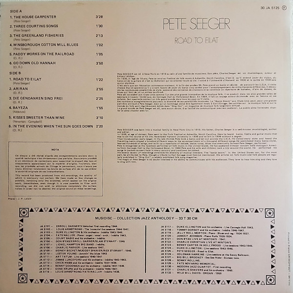 Pete Seeger - Road To Eilat | Musidisc (30 JA 5125) - 2 Pete Seeger - Road To Eilat | Musidisc (30 JA 5125) - 2
