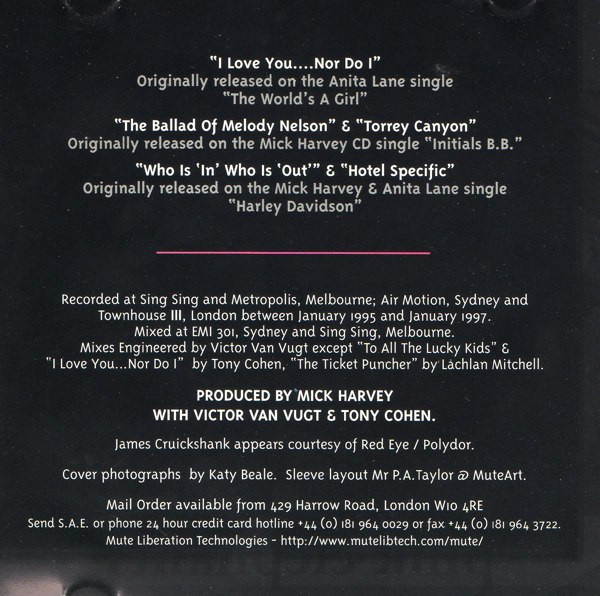 Mick Harvey - Pink Elephants | Mute (CDSTUMM157) - 4 Mick Harvey - Pink Elephants | Mute (CDSTUMM157) - 4