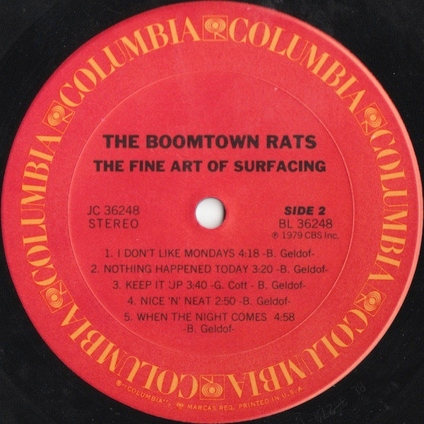 The Boomtown Rats - The Fine Art Of Surfacing | Columbia (JC 36248) - 4 The Boomtown Rats - The Fine Art Of Surfacing | Columbia (JC 36248) - 4