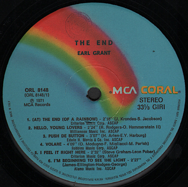 Earl Grant - The End | MCA Coral (ORL 8148) - 2