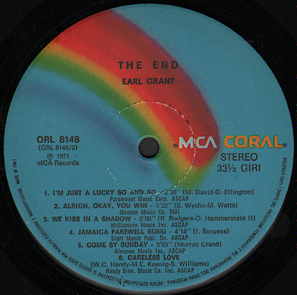 Earl Grant - The End | MCA Coral (ORL 8148) - 3