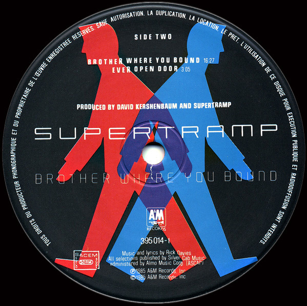 Supertramp - Brother Where You Bound | A&M Records (395014-1) - 4