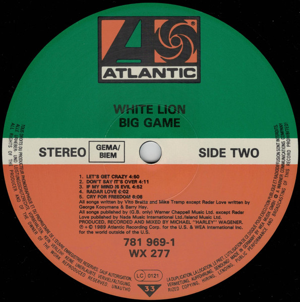 White Lion - Big Game | Atlantic (781 969-1) - 4 White Lion - Big Game | Atlantic (781 969-1) - 4