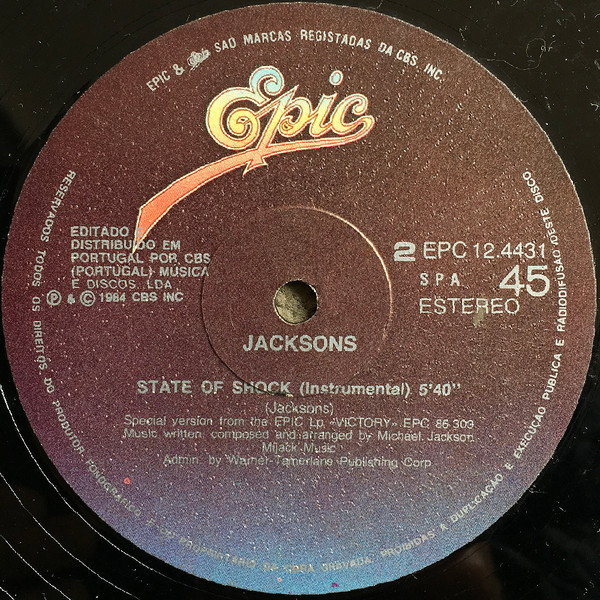 The Jacksons - State Of Shock | Epic (EPC 12.4431) - 3