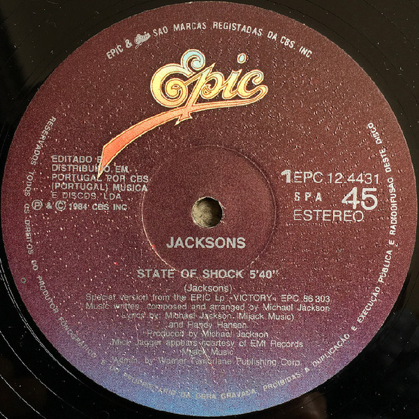 The Jacksons - State Of Shock | Epic (EPC 12.4431) - 2