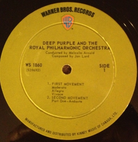 Deep Purple / Royal Philharmonic Orchestra Conducted By Malcolm Arnold - Concerto For Group And Orchestra | Warner Bros. Records (WS 1860) - 2