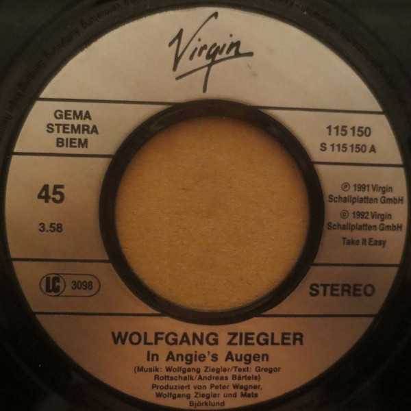 Wolfgang Ziegler - In Angie's Augen | Virgin (115 150) - 3