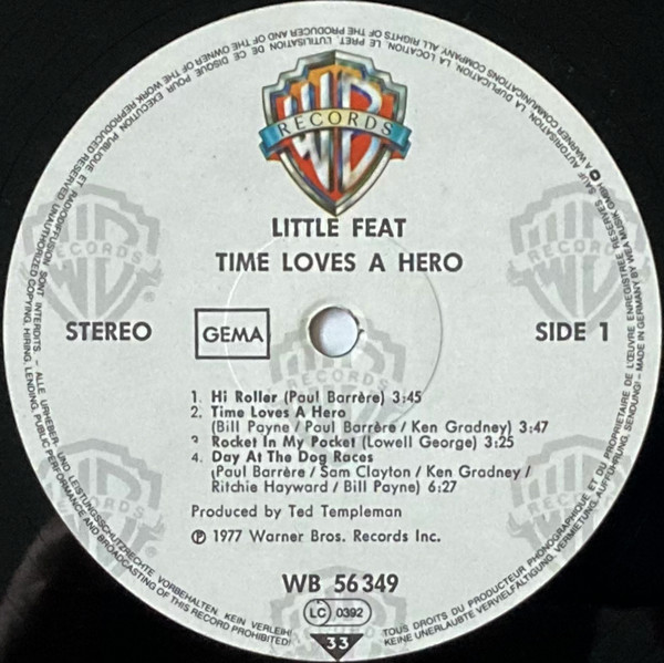 Little Feat - Time Loves A Hero | Warner Bros. Records (WB 56 349) - 3 Little Feat - Time Loves A Hero | Warner Bros. Records (WB 56 349) - 3