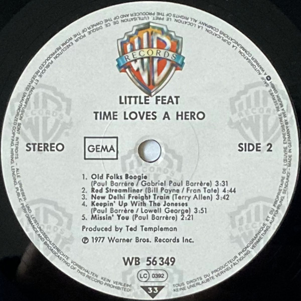 Little Feat - Time Loves A Hero | Warner Bros. Records (WB 56 349) - 4 Little Feat - Time Loves A Hero | Warner Bros. Records (WB 56 349) - 4