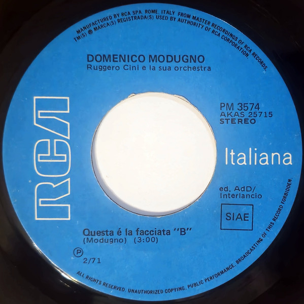 Domenico Modugno - Come Stai / Questa È La Facciata B | RCA Italiana (PM 3574) - 4 Domenico Modugno - Come Stai / Questa È La Facciata B | RCA Italiana (PM 3574) - 4