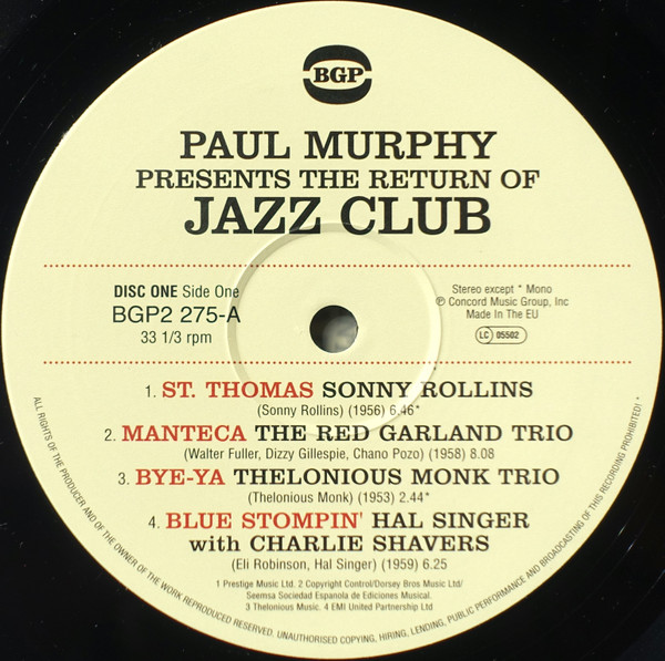 Paul Murphy - The Return Of Jazz Club (Dancefloor Classics From The Original Jazz Dance DJ) | BGP Records (BGP2 275) - 3