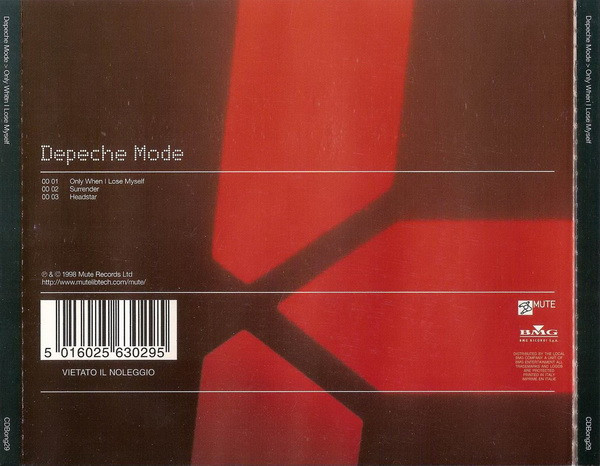 Depeche Mode - Only When I Lose Myself | Mute (CDBong29) - main