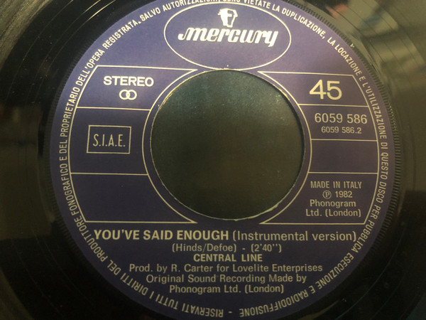 Central Line - You've Said Enough | Mercury (6059 586) - 3