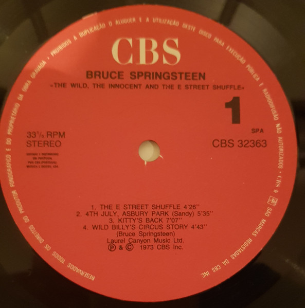 Bruce Springsteen - The Wild, The Innocent & The E Street Shuffle | CBS (32363) - 4 Bruce Springsteen - The Wild, The Innocent & The E Street Shuffle | CBS (32363) - 4