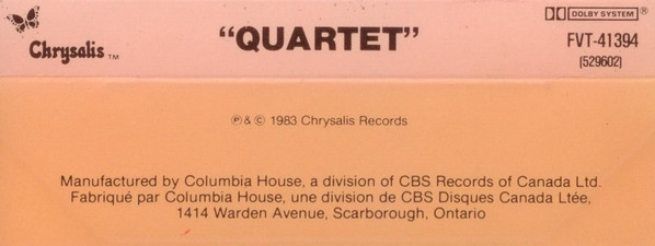 Ultravox - Quartet | Chrysalis (FVT 41394) - 2