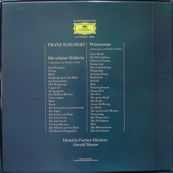Franz Schubert , Dietrich Fischer-Dieskau , Gerald Moore - Die Schöne Müllerin / Die Winterreise | Deutsche Grammophon (62 648) - main