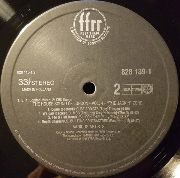 Various - The House Sound Of London - Vol. IV "The Jackin' Zone" | London Records (828 138-1) - 4