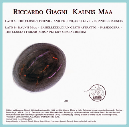 Riccardo Giagni - Kaunis Maa | Archeo Recordings (AR016) - 2 Riccardo Giagni - Kaunis Maa | Archeo Recordings (AR016) - 2