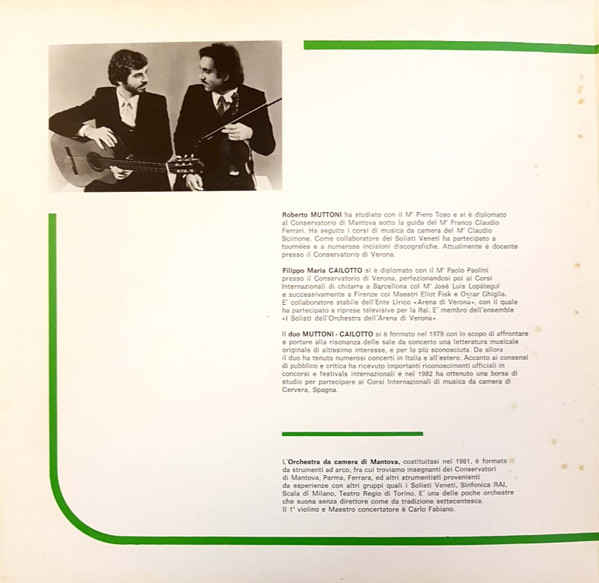 Duo Muttoni Cailotto - Fantasia Per Violino E Chitarra | B e B Record (LP 0725) - 2