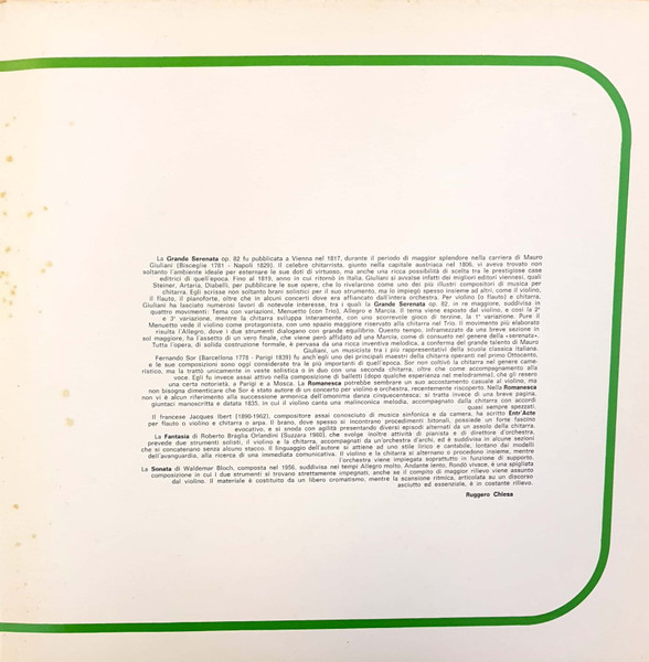 Duo Muttoni Cailotto - Fantasia Per Violino E Chitarra | B e B Record (LP 0725) - 3