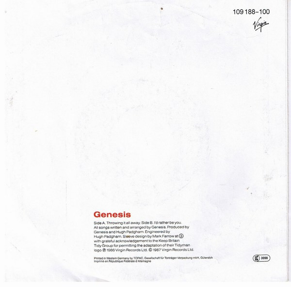 Genesis - Throwing It All Away | Virgin (109 188) - 2