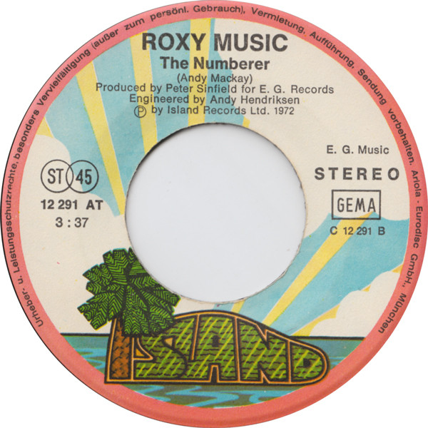 Roxy Music - Virginia Plain / The Numberer | Island Records (12 291 AT) - 4