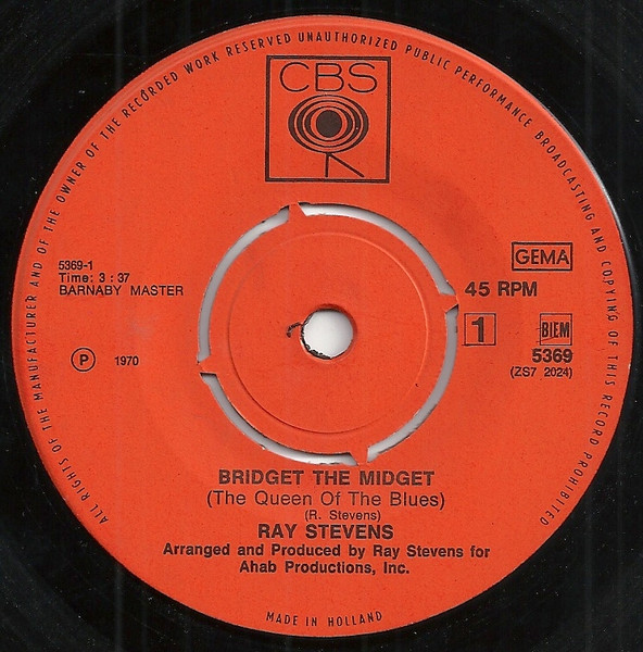 Ray Stevens - Bridget The Midget | CBS (5369) - 3
