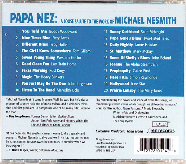 Various - Papa Nez: A Loose Salute To The Work Of Michael Nesmith | Dren Records (DNCD015) - 4