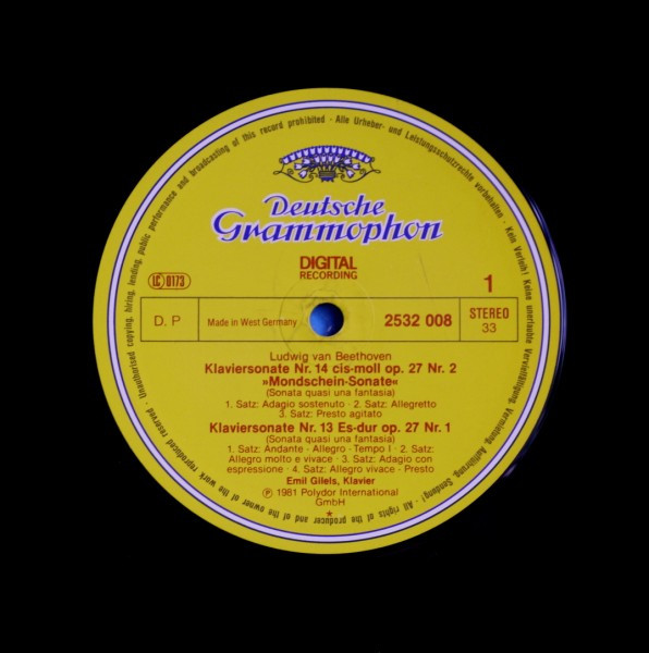 Ludwig van Beethoven , Emil Gilels - Sonaten  »Pathétique« / «Mondschein = Moonlight = Clair De Lune« | Deutsche Grammophon (2532 008) - 3