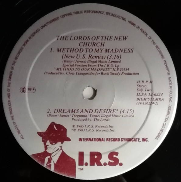 Lords Of The New Church - Like A Virgin | I.R.S. Records (A 12.6224) - 4