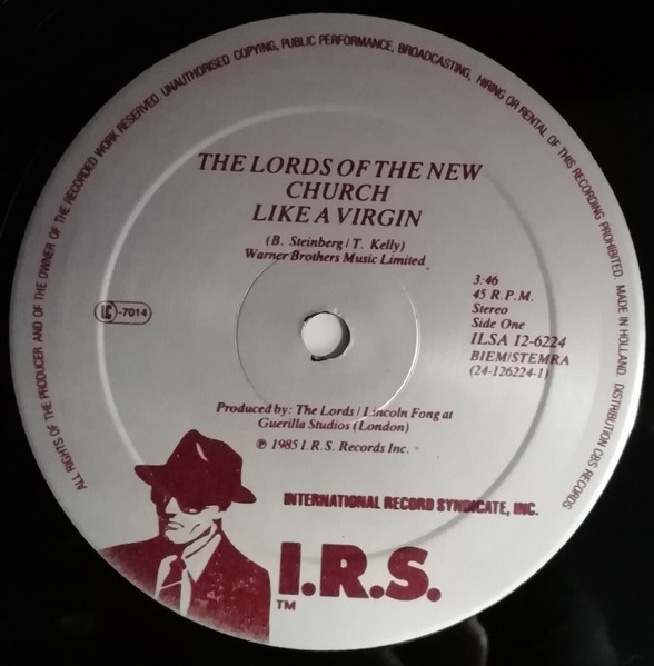 Lords Of The New Church - Like A Virgin | I.R.S. Records (A 12.6224) - 3