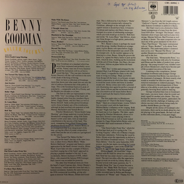 Benny Goodman - Roll 'Em, Volume 1 | CBS (CBS 460062 1) - main