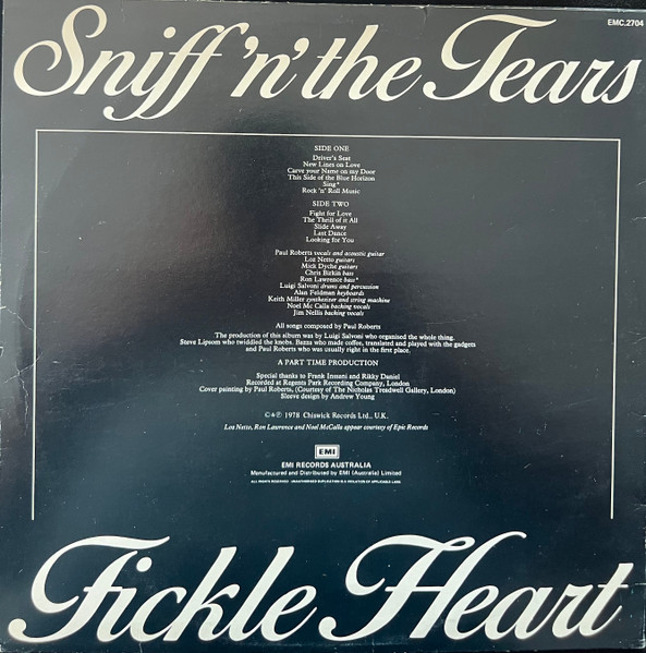 Sniff 'n' the Tears - Fickle Heart | EMI (EMC.2704) - 2 Sniff 'n' the Tears - Fickle Heart | EMI (EMC.2704) - 2