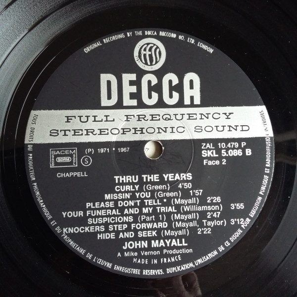 John Mayall - Thru The Years | Decca (SKL 5.086 B) - 4 John Mayall - Thru The Years | Decca (SKL 5.086 B) - 4