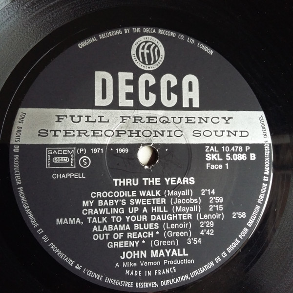 John Mayall - Thru The Years | Decca (SKL 5.086 B) - 3 John Mayall - Thru The Years | Decca (SKL 5.086 B) - 3