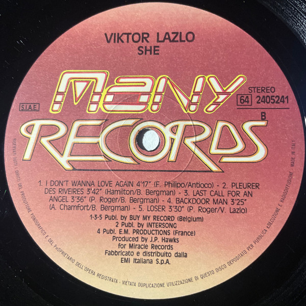 Viktor Lazlo - She | Many Records (64 2405241) - 3 Viktor Lazlo - She | Many Records (64 2405241) - 3