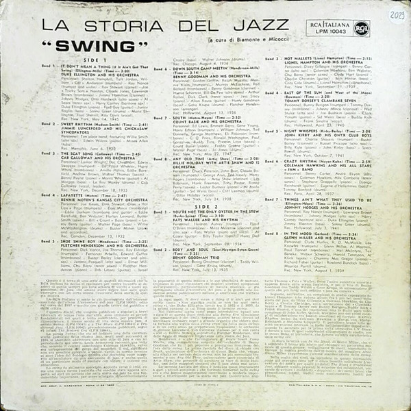 Various - Swing | RCA Italiana (LPM-10043) - 2