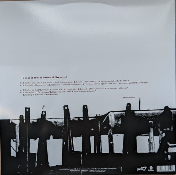 Refused - Songs To Fan The Flames Of Discontent (2LP - Limited 25th Anniversary Edition - Baby Blue Vinyl) [Vinyl] | Burning Heart Records (none) - 2