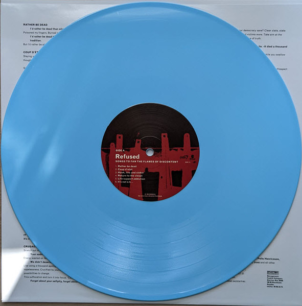 Refused - Songs To Fan The Flames Of Discontent (2LP - Limited 25th Anniversary Edition - Baby Blue Vinyl) [Vinyl] | Burning Heart Records (none) - 3