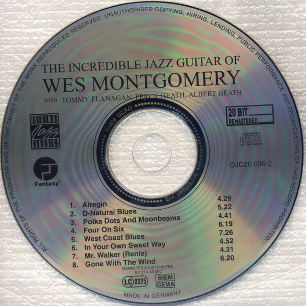 Wes Montgomery - The Incredible Jazz Guitar Of Wes Montgomery | Original Jazz Classics (OJC20 036-2) - 3