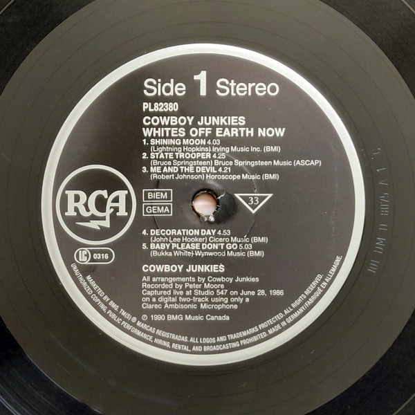 Cowboy Junkies - Whites Off Earth Now | RCA (PL82380)