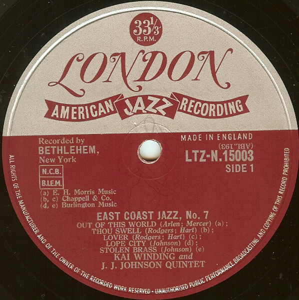 Kai Winding + J.J. Johnson - K + J.J. | London Records (LTZ-N.15003) - 3 Kai Winding + J.J. Johnson - K + J.J. | London Records (LTZ-N.15003) - 3