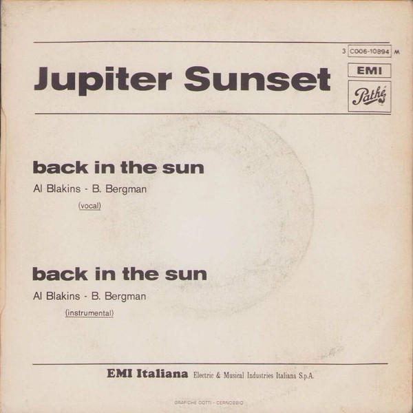 Jupiter Sunset - Back In The Sun | Pathé (3C 006-10894 M) - 2