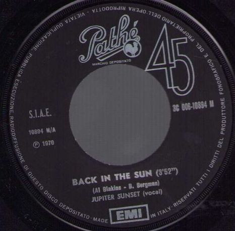 Jupiter Sunset - Back In The Sun | Pathé (3C 006-10894 M) - 3
