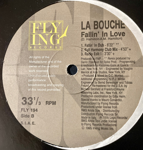 La Bouche - Fallin' In Love | Flying Records (FLY 194) - 2