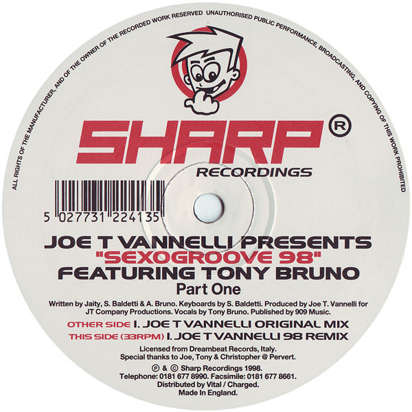Joe T. Vannelli Featuring Tony Bruno - Sexogroove 98 | Sharp Recordings (SHARP 013/01) - 3 Joe T. Vannelli Featuring Tony Bruno - Sexogroove 98 | Sharp Recordings (SHARP 013/01) - 3