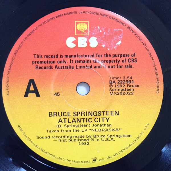 Bruce Springsteen - Atlantic City | CBS (BA 222991)