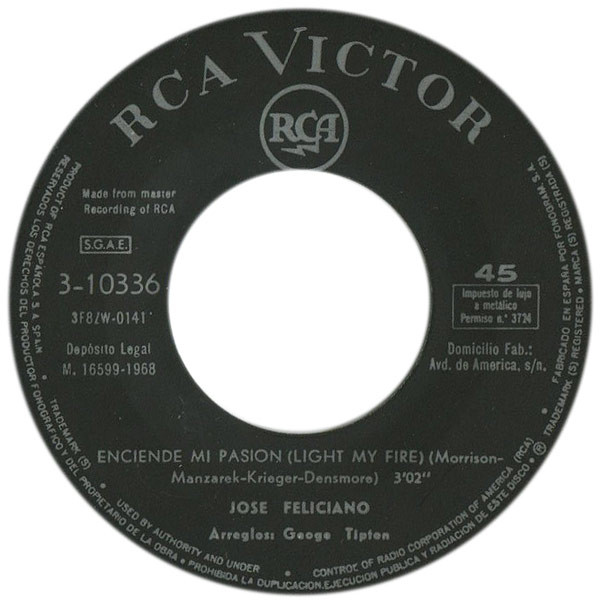 José Feliciano - Enciende Mi Pasion | RCA Victor (3-10336) - 3 José Feliciano - Enciende Mi Pasion | RCA Victor (3-10336) - 3